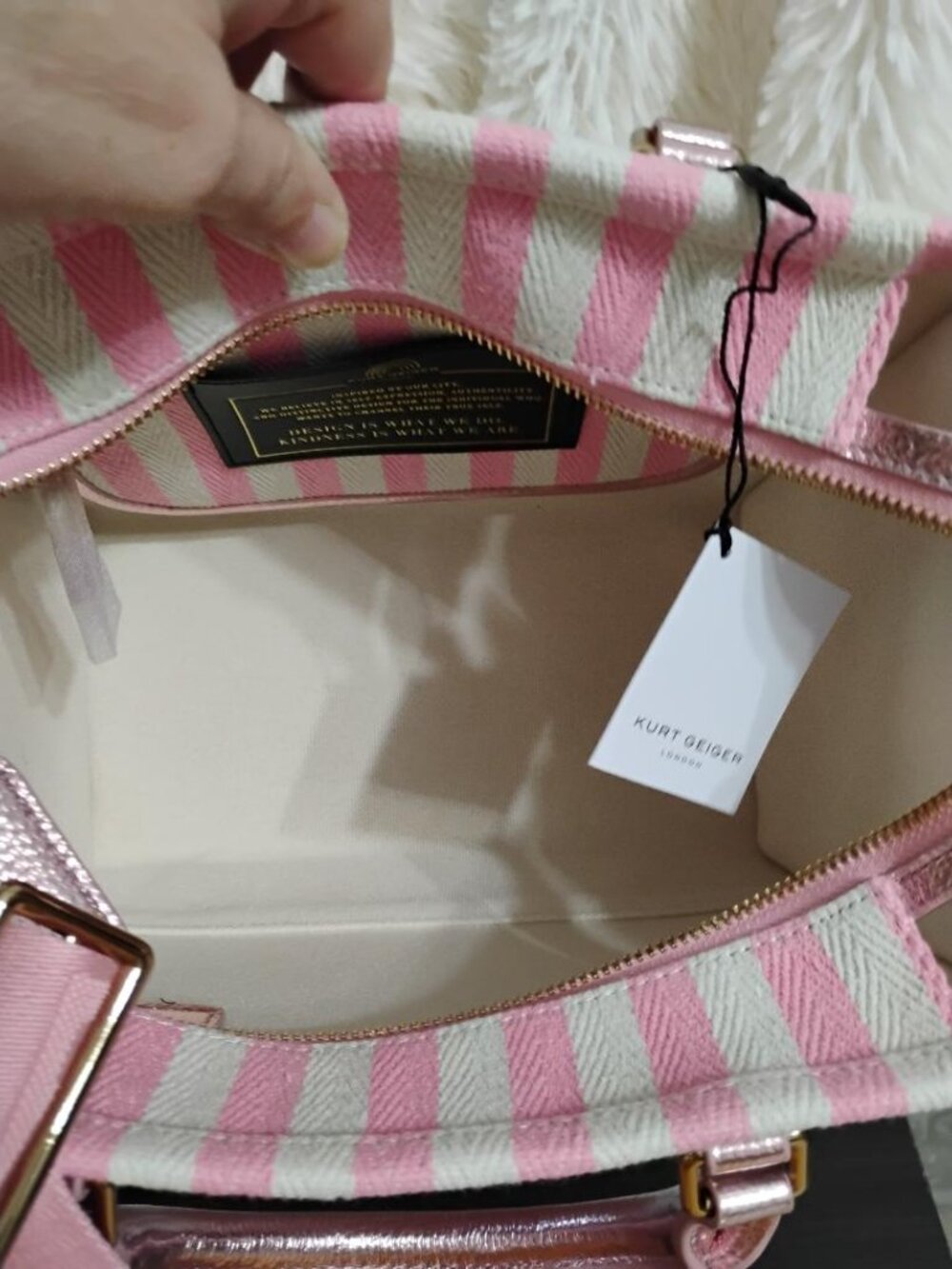Kurt Geiger London Small Chiswick Shopper Pink Combo NWT - Picture 8 of 15